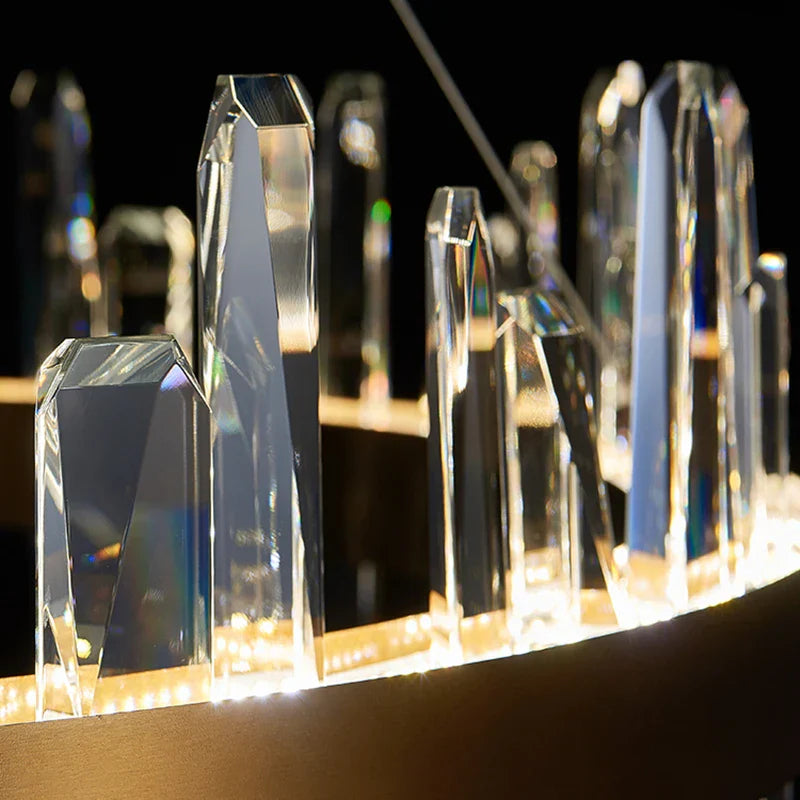 DecorBites™ K9 Luxury Pendant Chandelier: Elegant Indoor LED Lighting for Kitchen, Living Room & Bedroom.