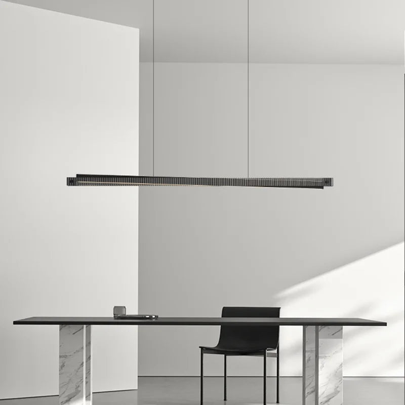DecorBites™ Bar Shape Glass & Aluminum Chandelier: High-end Nordic Pendant Light for Luxury Ambiance