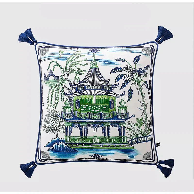 DecorBites™ Crane Art Luxury Throw Pillow Case for Bed & Sofa