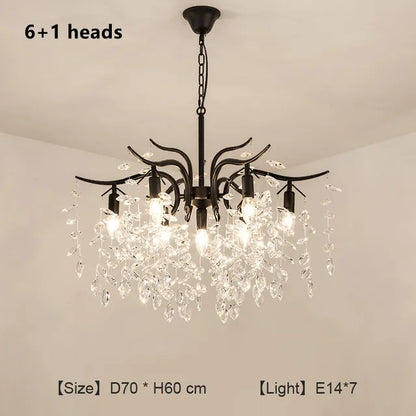DecorBites™ Crystal Branch Chandelier: Modern Minimalist Luxury Lighting for Living Room and Bedroom