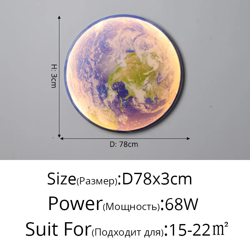 DecorBites™ Creative Moon Earth LED Wall Lamp for Modern Living Spaces