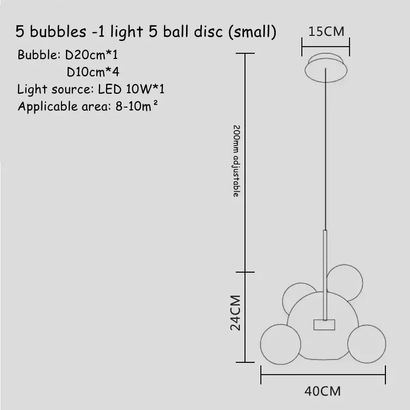 DecorBites™ Glass Bubble Chandelier: Modern Art Deco Customized Indoor Decor Light