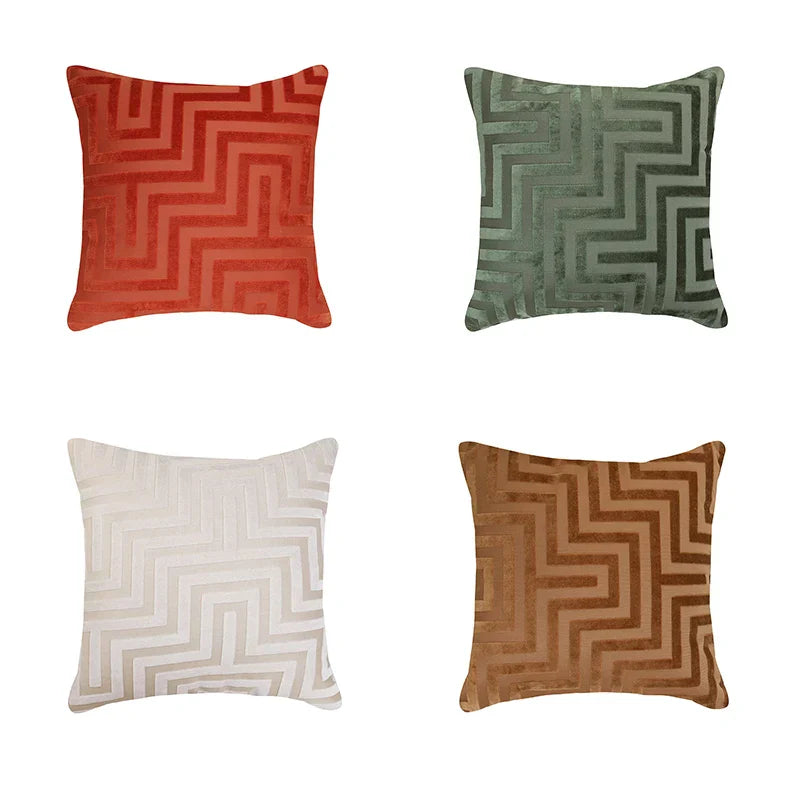 DecorBites™ Geometric Jacquard Throw Pillowcase Double Sided Luxury Cushion Cover