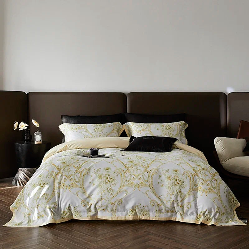 DecorBites™ Luxe 100s Egyptian Cotton Bedding Set: Sheet, Blanket, Cover, Pillowcase