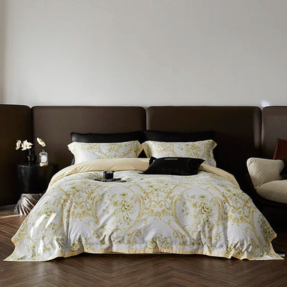 DecorBites™ Luxe 100s Egyptian Cotton Bedding Set: Sheet, Blanket, Cover, Pillowcase