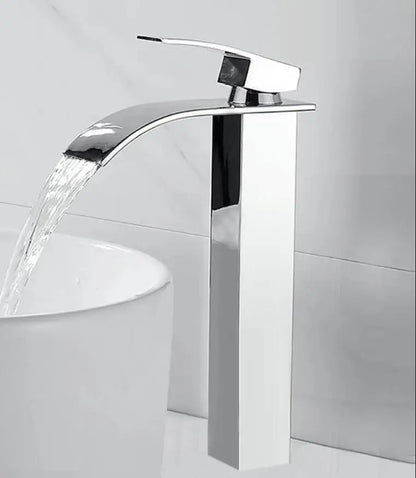 DecorBites™ Gold Bathroom Faucet: Brass Rose Gold Basin Waterfall Mixer Tap