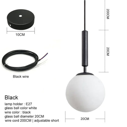 DecorBites™ Glass Ball Pendant Chandeliers for Dining Room Bedroom Lighting