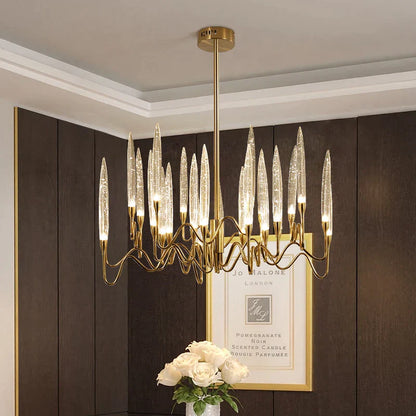 DecorBites™ Crystal Branch Chandelier: Nordic LED Pendant Light for Home Décor & Wedding Lighting