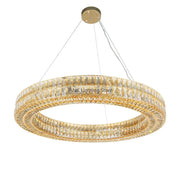 Crystal Ring Pendant Light Gold 2-Ring D100cm