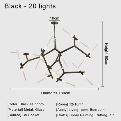 DecorBites™ Glass LED Chandelier Ceiling Light for Modern Nordic Design Home Decor