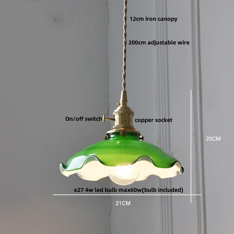 Green Glass LED Pendant