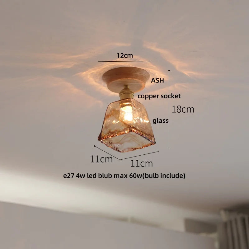DecorBites™ Clear Glass LED Ceiling Light, Modern Nordic Bedroom Decor Ceiling Lamp