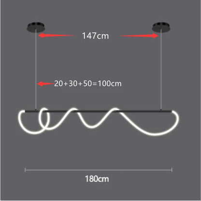Modern Linear Stainless Steel LED Pendant Light