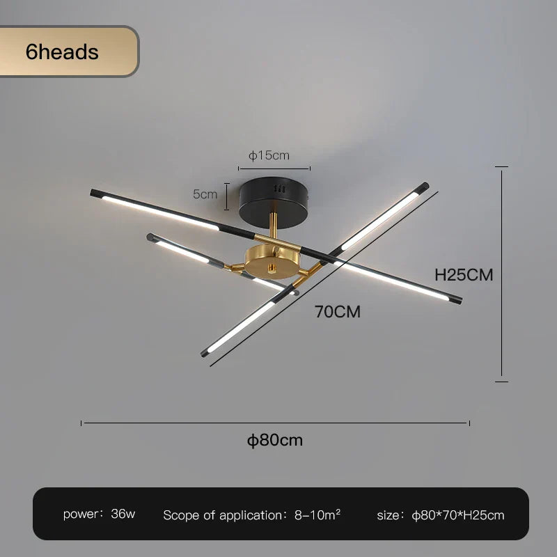 Gold LED Ceiling Chandelier 12-Head Dimmable