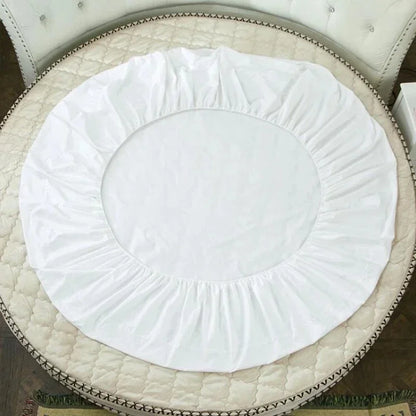 DecorBites™ Cotton Round Bed Sheet Set with Elastic Band, Soft & Skin-Friendly Fitted Sheets