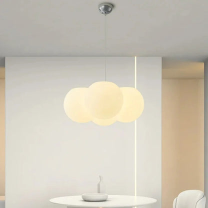 DecorBites™ Glass Ball Milky White Chandelier for Home Decor Fixture