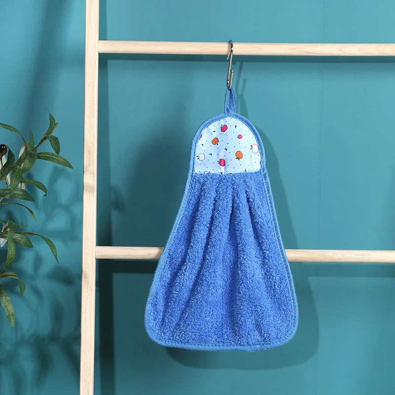 DecorBites™ Coral Velvet Hand Towel: Absorbent Cleaning Tool for Home Kitchen & Bathroom
