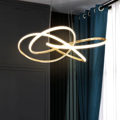 DecorBites™ Geometric Line LED Chandelier for Modern Home Deco, Living Room, Dining, Bar & Shop