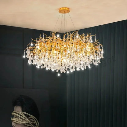 DecorBites™ Crystal Dendritic Chandelier: Modern Luxe for Living Room, Dining Room, Bedroom, Hotel Lobby