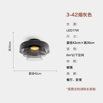 DecorBites™ Glass LED Ceiling Light in Amber/Gray/Green - Modern Indoor Lighting for Various Spaces