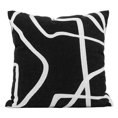 DecorBites™ Geometric Line Embroidered Suede Pillowcase for Sofa Bed Living Room