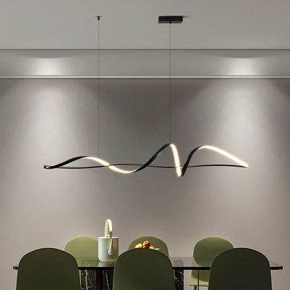 Modern Linear Acrylic Pendant Light in Gold or White