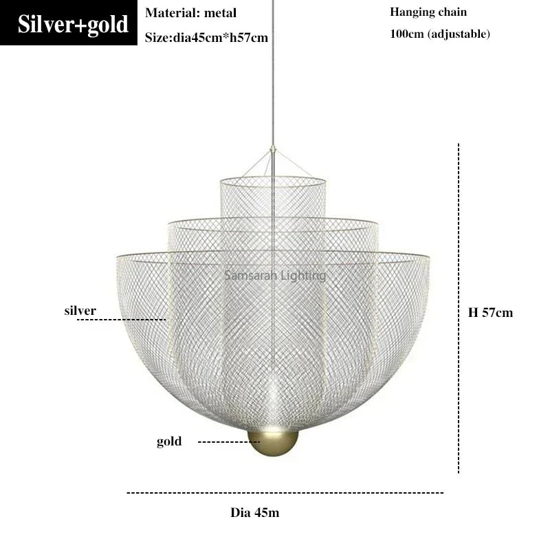 DecorBites™ Geometric Iron Chandelier | Nordic Loft Pendant Light Fixture