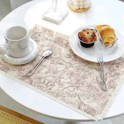 DecorBites™ Cotton Linen Place Mat Set - Tableware Cushion for Kitchen Dining
