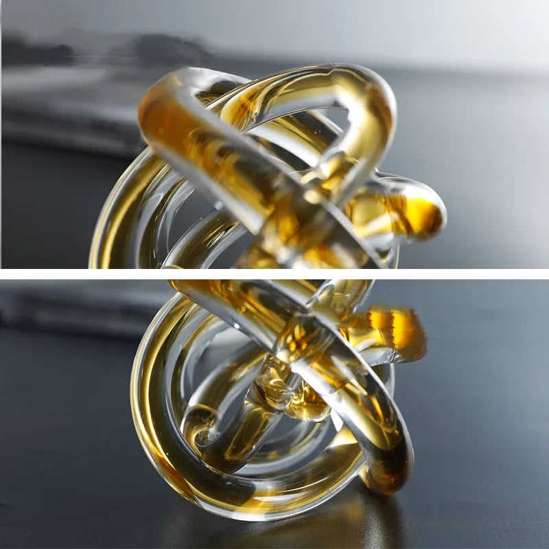 DecorBites™ Glass Knot Twist Sculpture Decor Geometric Decorative Home Figurines