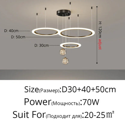 DecorBites™ Circle Ring Pendant Light Chandelier Modern Living Room Bedroom Lamps Ceiling Luminaire