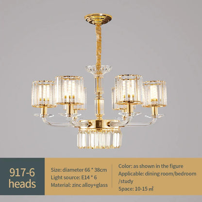 DecorBites™ Crystal Glass Pendant Lamp: Modern European Luxury for Living, Dining, Bedroom