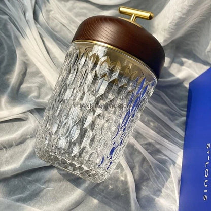 DecorBites™ Diamond Crystal Table Lamp: Magnetic Charging, Touch Control, LED Night Light