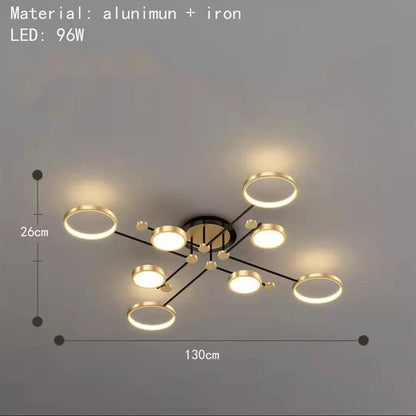 Minimalist Gold Black Chandelier