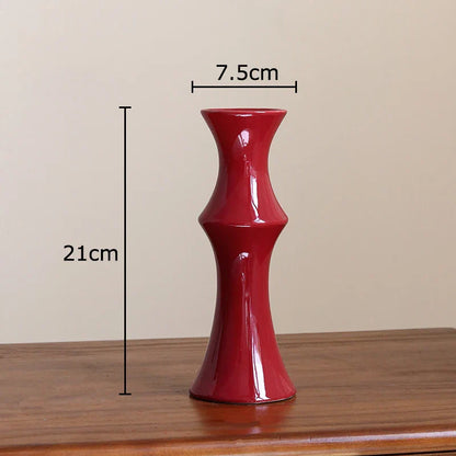 DecorBites™ Bamboo Ceramic Vase for Stylish Room Decor and Flower Arrangement