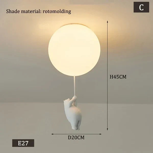 Bear LED Pendant Light Dia30cm Kids Room