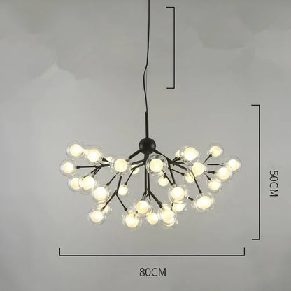 DecorBites™ Heracleum Firefly Glass Round Ball Chandelier - Luxury Staircase Dining Room Lighting