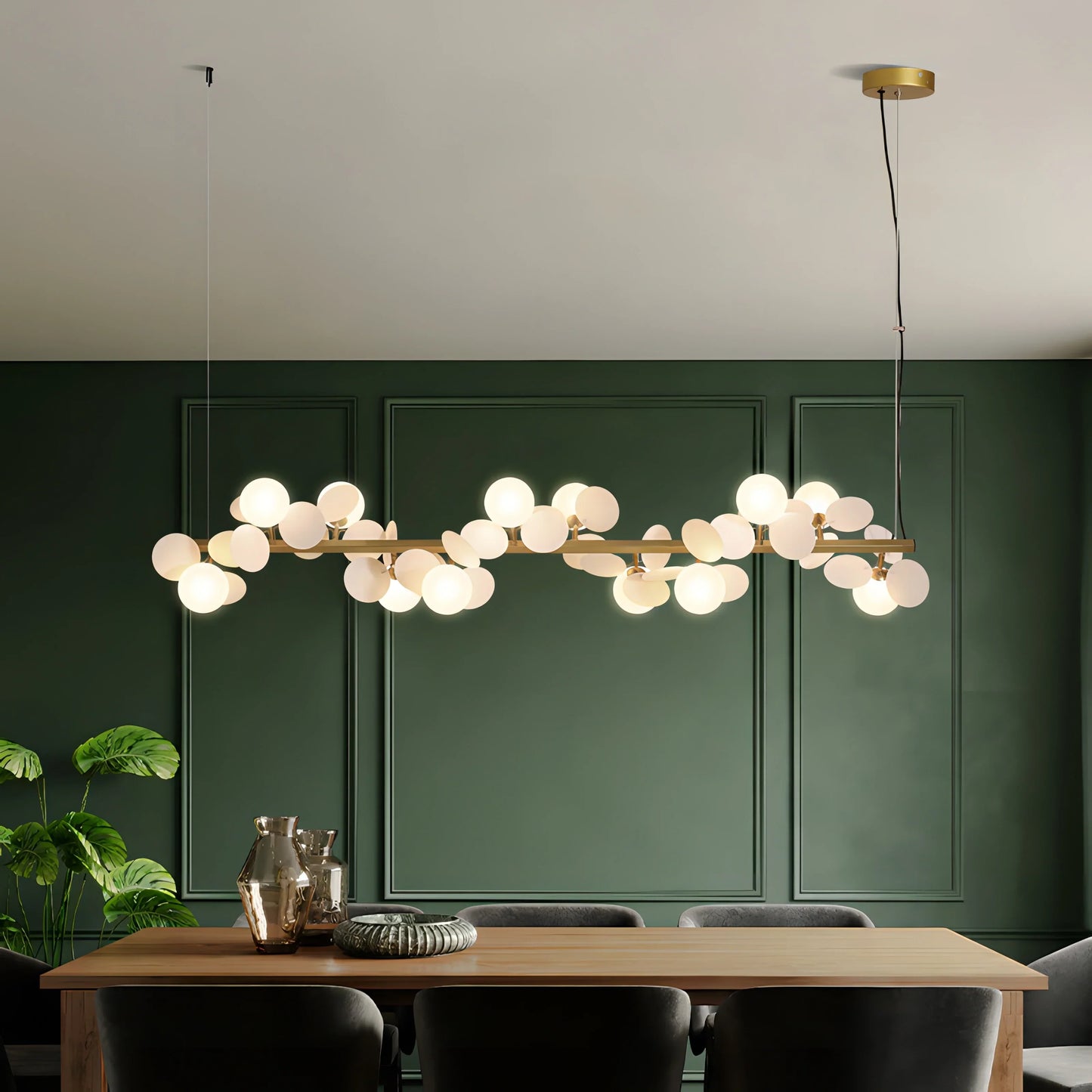 DecorBites™ Gold Metal G9 LED Pendant Chandelier with Acrylic Flower Decor