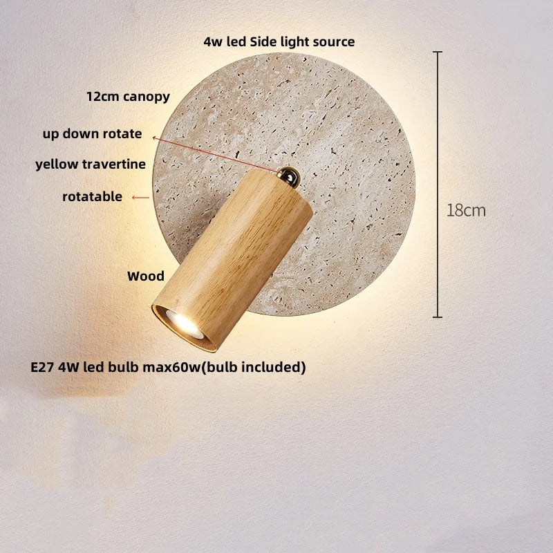 Travertine Glass Wall Light