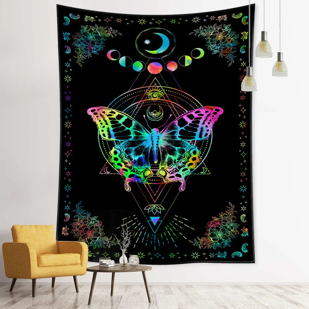 DecorBites™ Geometric Butterfly Tapestry Wall Hanging for Bohemian Home Decor