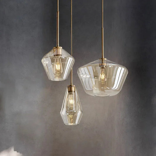 DecorBites™ Glass Chandelier Lighting for Home Dining Room Kitchen Decor Pendant Lights