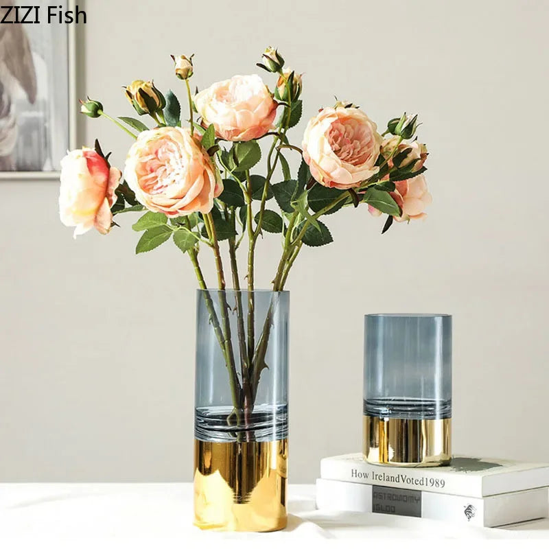 Clear Gold Glass Vase