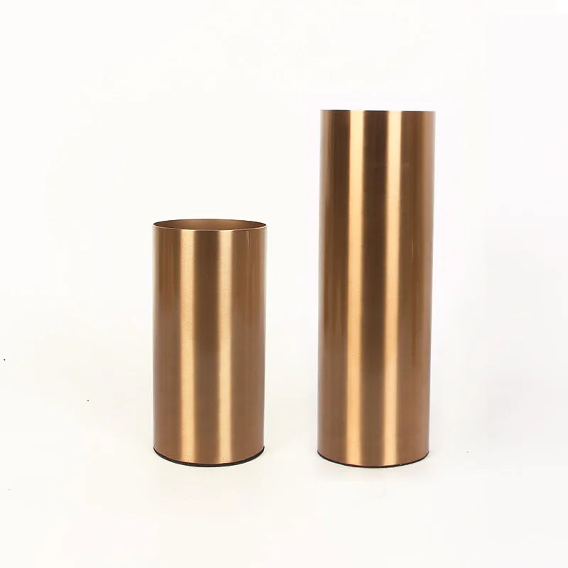 DecorBites™ Gold Plated Cylinder Vase Desk Decor - Minimalist Modern Home Decor & Flower Arrangement