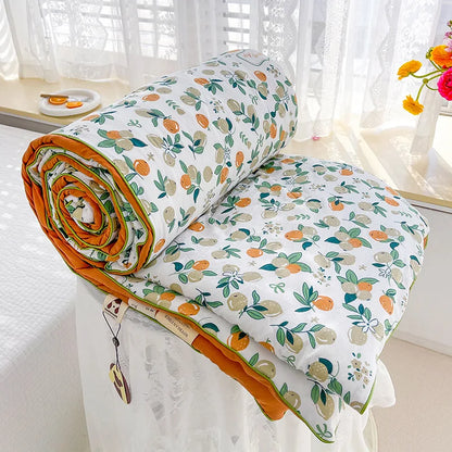 DecorBites™ Double Layered Soya Fibre Filling Quilt: Soft, Breathable, Grade A Maternal and Child Comforter
