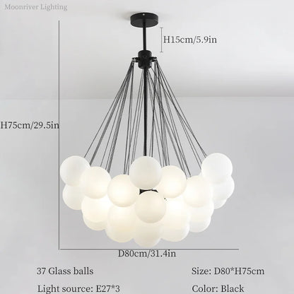 DecorBites™ Glass Ball LED Chandelier for Bedroom Dining Living Room