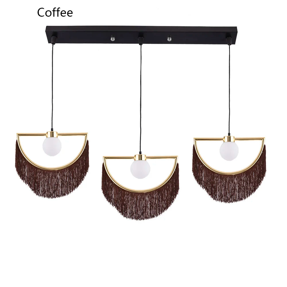 DecorBites™ Coloured Tassel Glass Ball Pendant Light for Boho Minimalist Style Bedroom & Restaurant