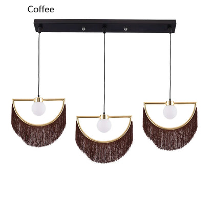 DecorBites™ Coloured Tassel Glass Ball Pendant Light for Boho Minimalist Style Bedroom & Restaurant