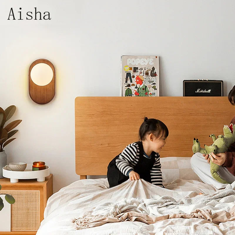 Wood Retro Wall Lamp