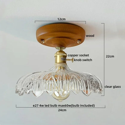 DecorBites™ Glass Copper LED Ceiling Lamp Modern Style for Home Decor and Restaurant