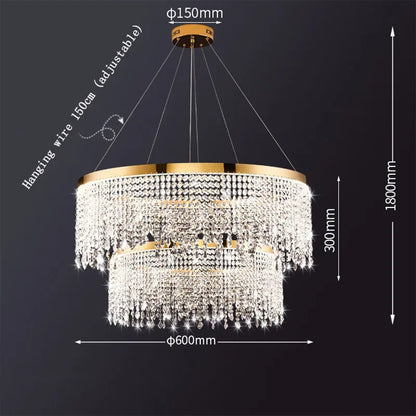 DecorBites™ Crystal Chandelier: Modern Nordic LED Pendant Lighting Fixture for Luxe Home Decor