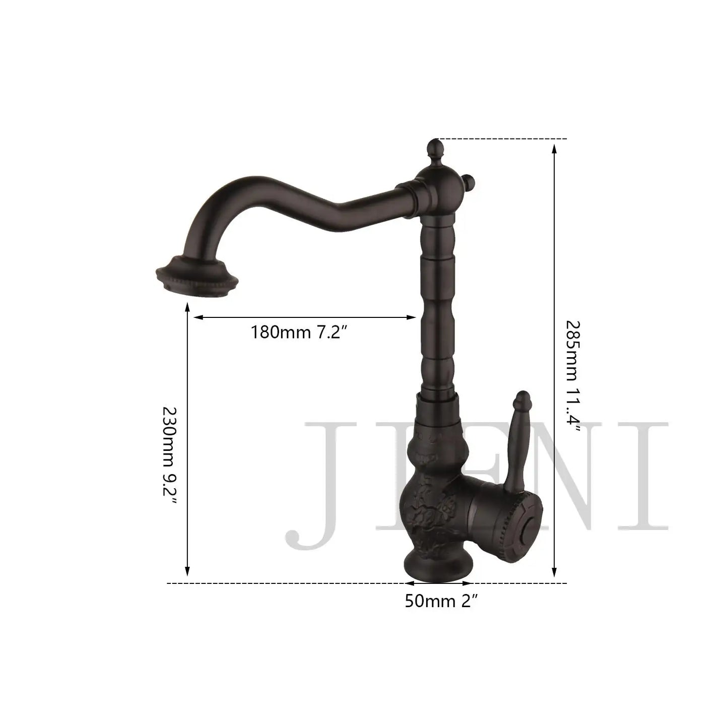 DecorBites™ Dual Handle Nickel Brush Bathroom Sink Tap Swivel Spray Mixer Faucet
